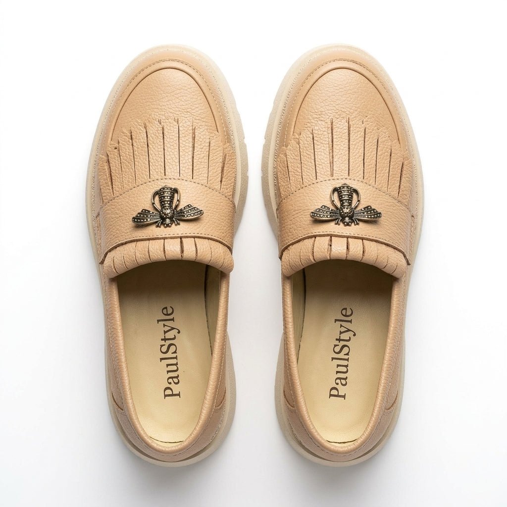 Mocasini dama latte, A - 293 - 3, din piele naturala - Paul Style