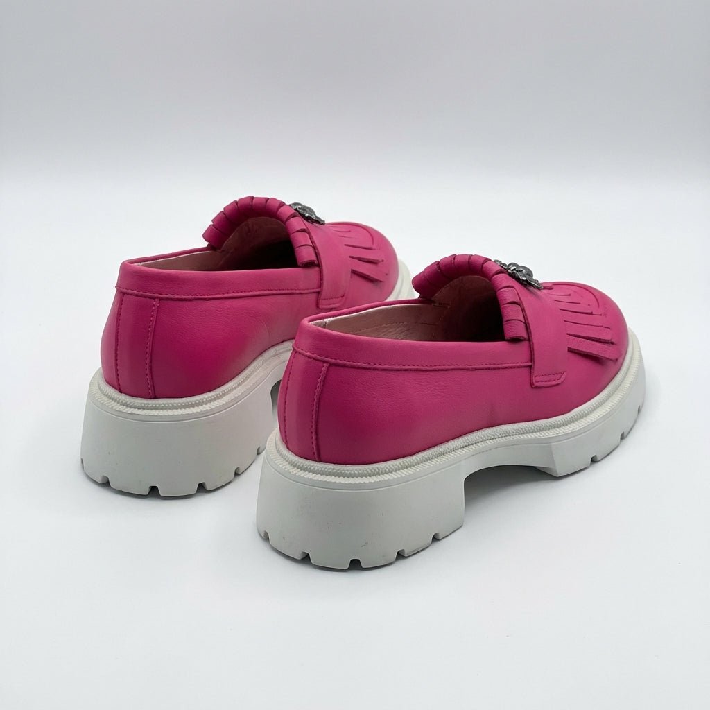 Mocasini dama magenta, 131, din piele naturala - Paul Style