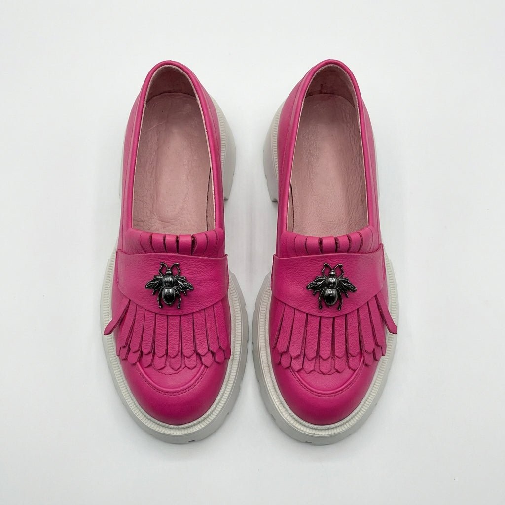 Mocasini dama magenta, 131, din piele naturala - Paul Style