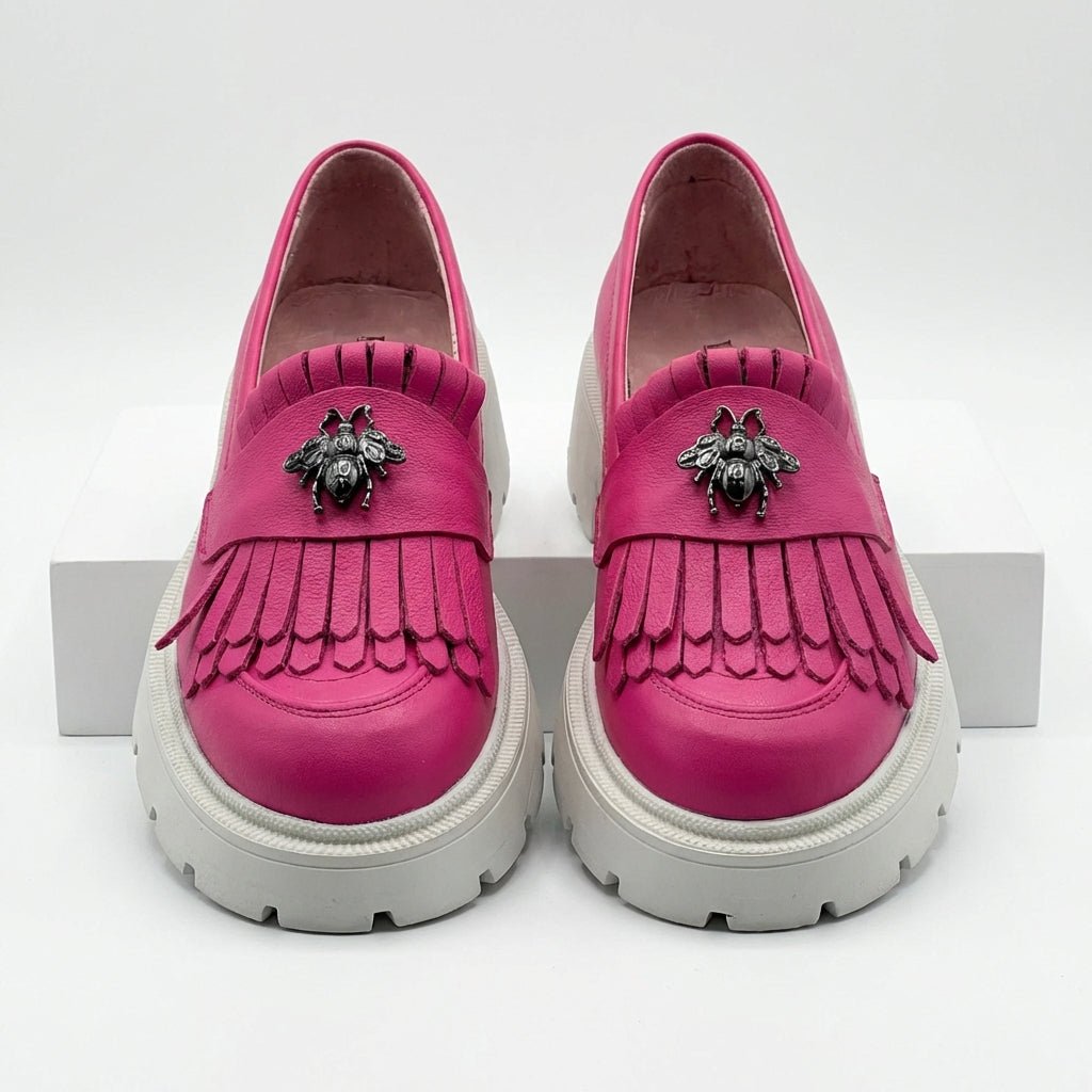 Mocasini dama magenta, 131, din piele naturala - Paul Style