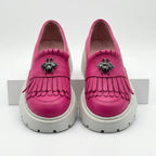 Mocasini dama magenta, 131, din piele naturala - Paul Style