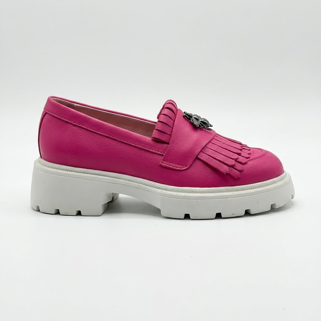 Mocasini dama magenta, 131, din piele naturala - Paul Style