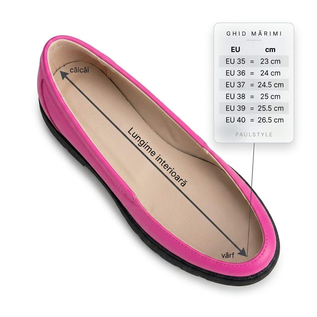 Mocasini dama magenta, R-Ruby, din piele naturala - Paul Style