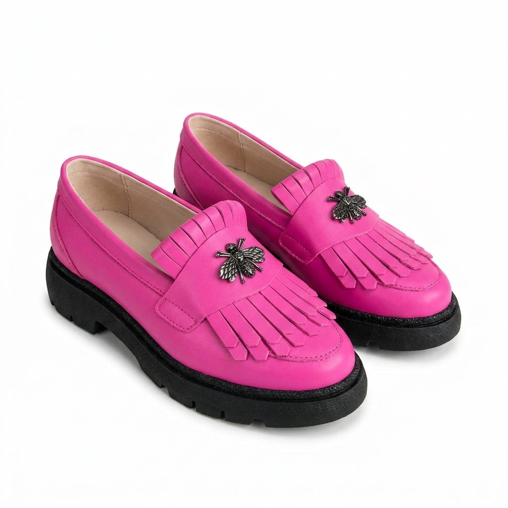 Mocasini dama magenta, R-Ruby, din piele naturala - Paul Style