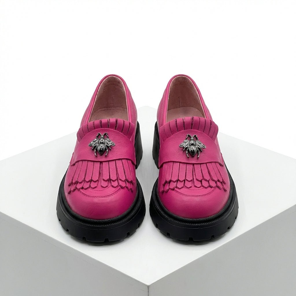 Mocasini dama magenta TN, 131, din piele naturala - Paul Style