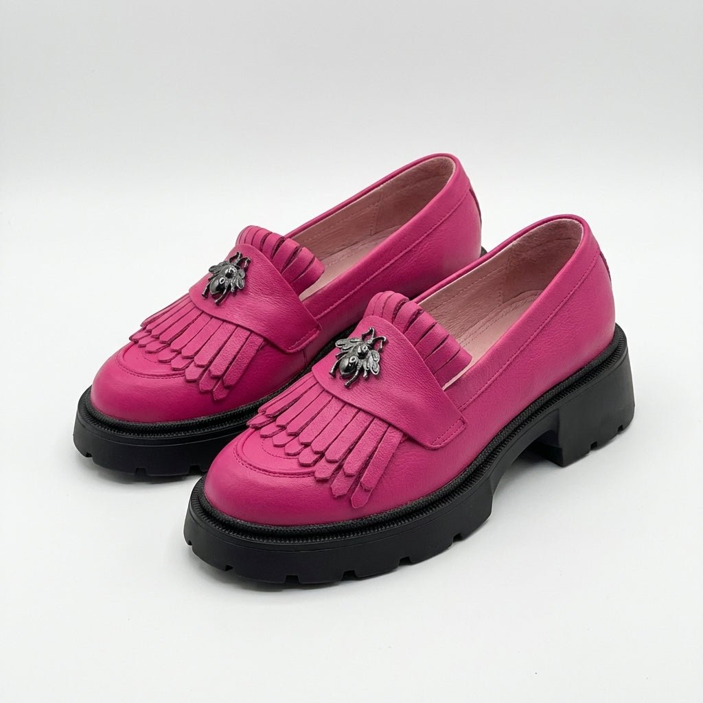 Mocasini dama magenta TN, 131, din piele naturala - Paul Style