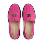 Mocasini dama magenta-velur, R-Ruby, din piele naturala - Paul Style