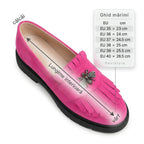 Mocasini dama magenta-velur, R-Ruby, din piele naturala - Paul Style