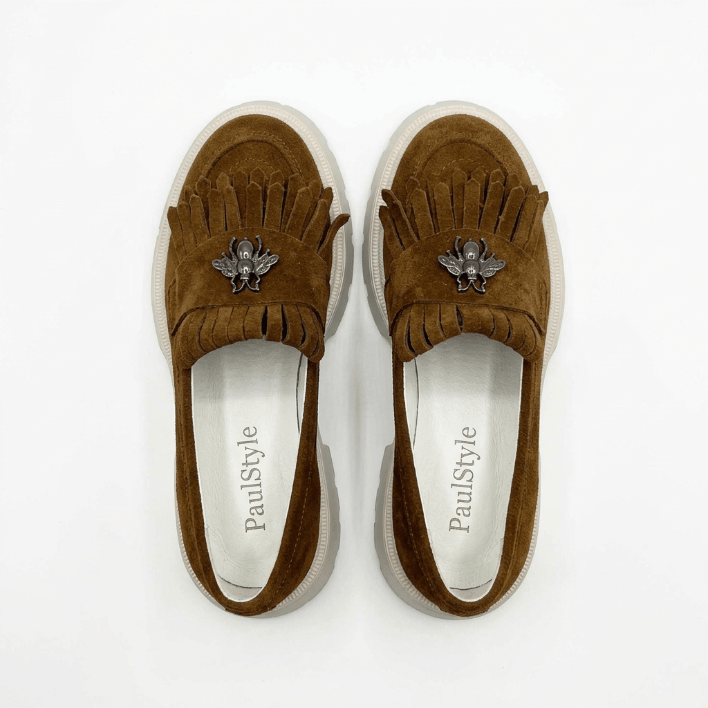 Mocasini dama maro, 131, din piele intoarsa - Paul Style