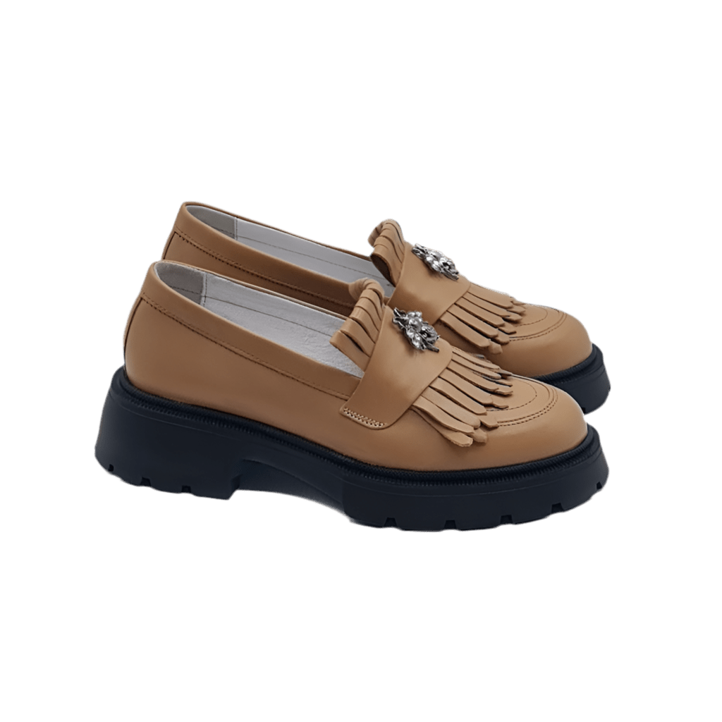 Mocasini dama maro, 131, din piele naturala cu talpa neagra - Paul Style