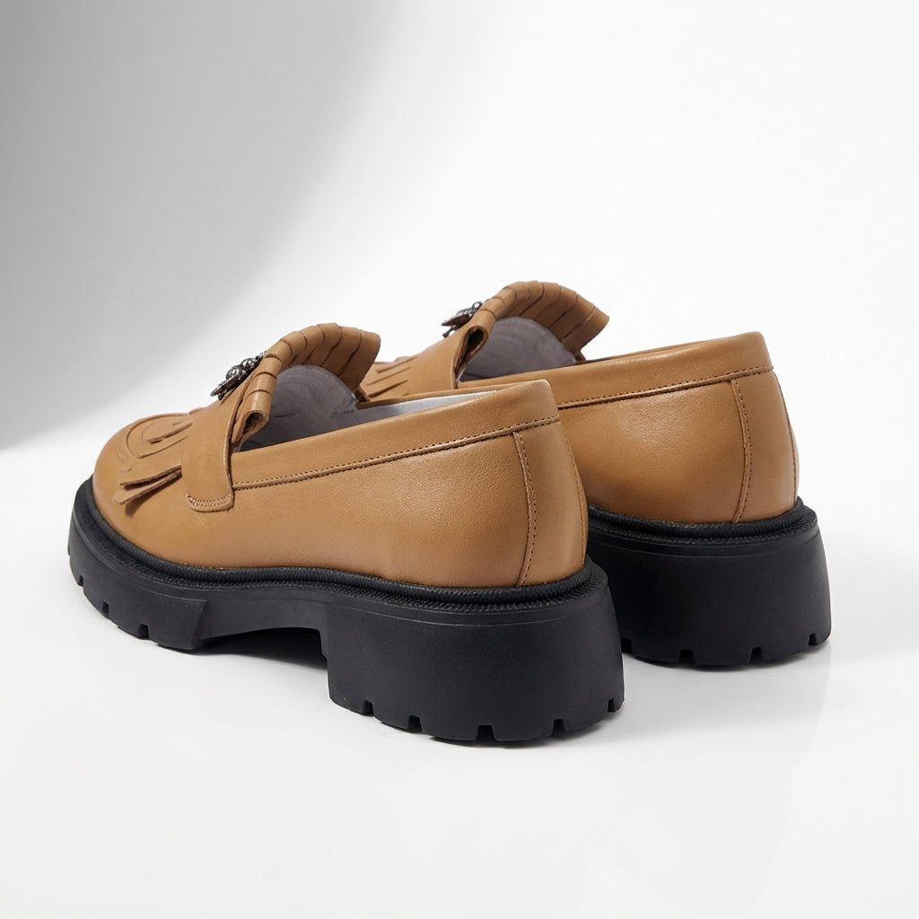 Mocasini dama maro, 131, din piele naturala cu talpa neagra - Paul Style