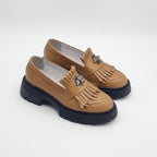 Mocasini dama maro, 131, din piele naturala cu talpa neagra - Paul Style