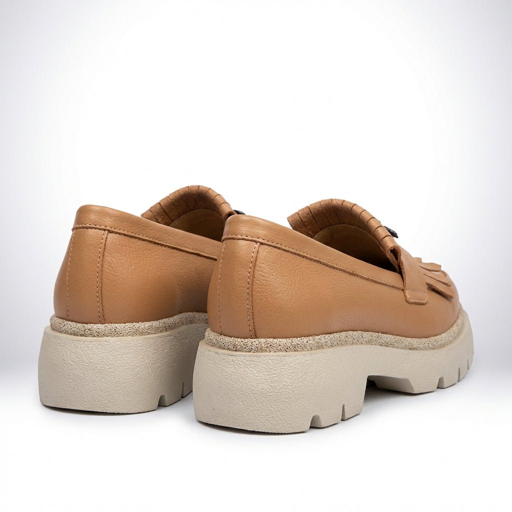 Mocasini dama maro - caramel,Ionela - 123, din piele naturala - Paul Style