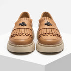 Mocasini dama maro - caramel,Ionela - 123, din piele naturala - Paul Style