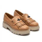 Mocasini dama maro - caramel,Ionela - 123, din piele naturala - Paul Style