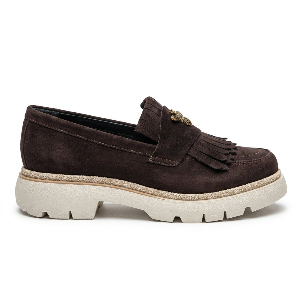 Mocasini dama maro inchis - velur 231, din piele naturala - Paul Style