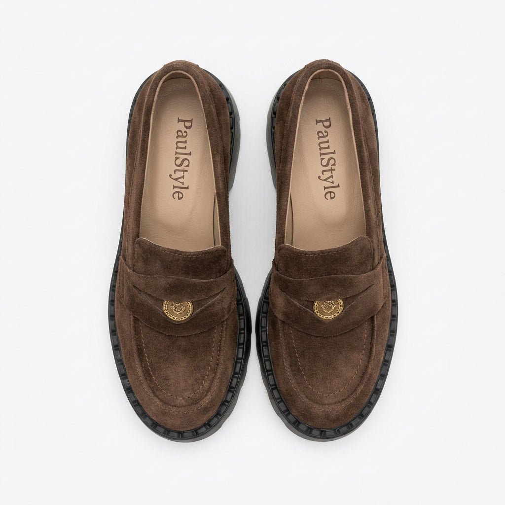 Mocasini dama maro - velur, 129, din piele intoarsa - Paul Style