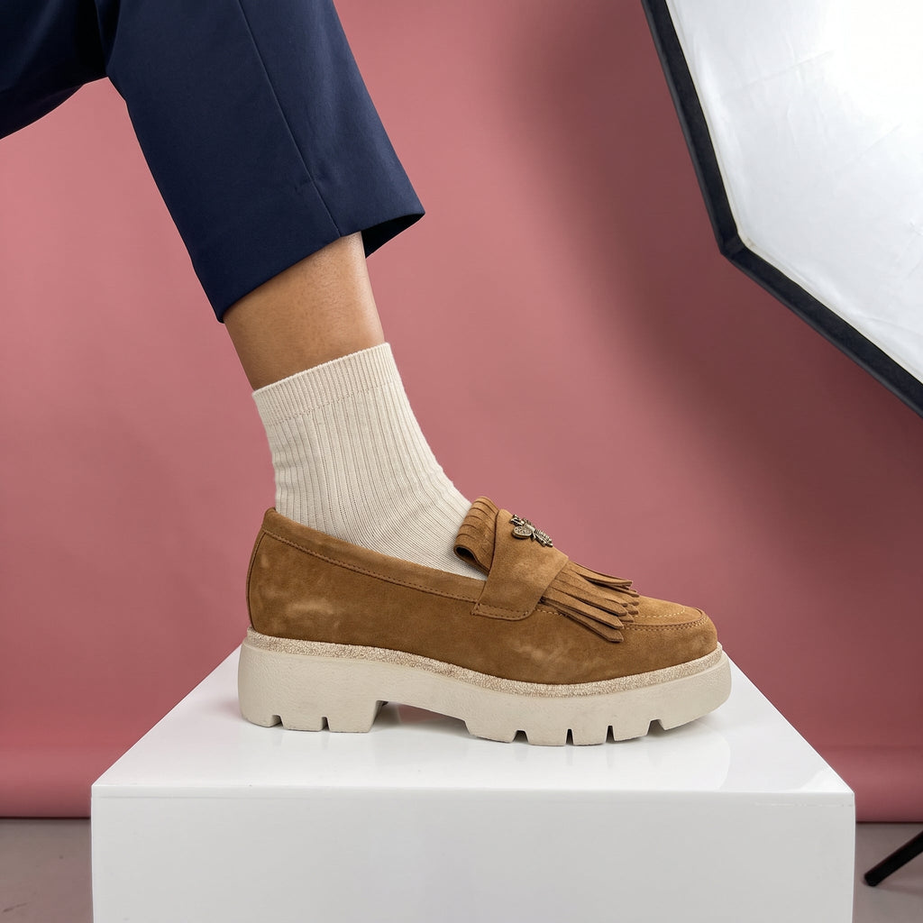 Mocasini dama maro-velur T.A 231, din piele naturala - Paul Style