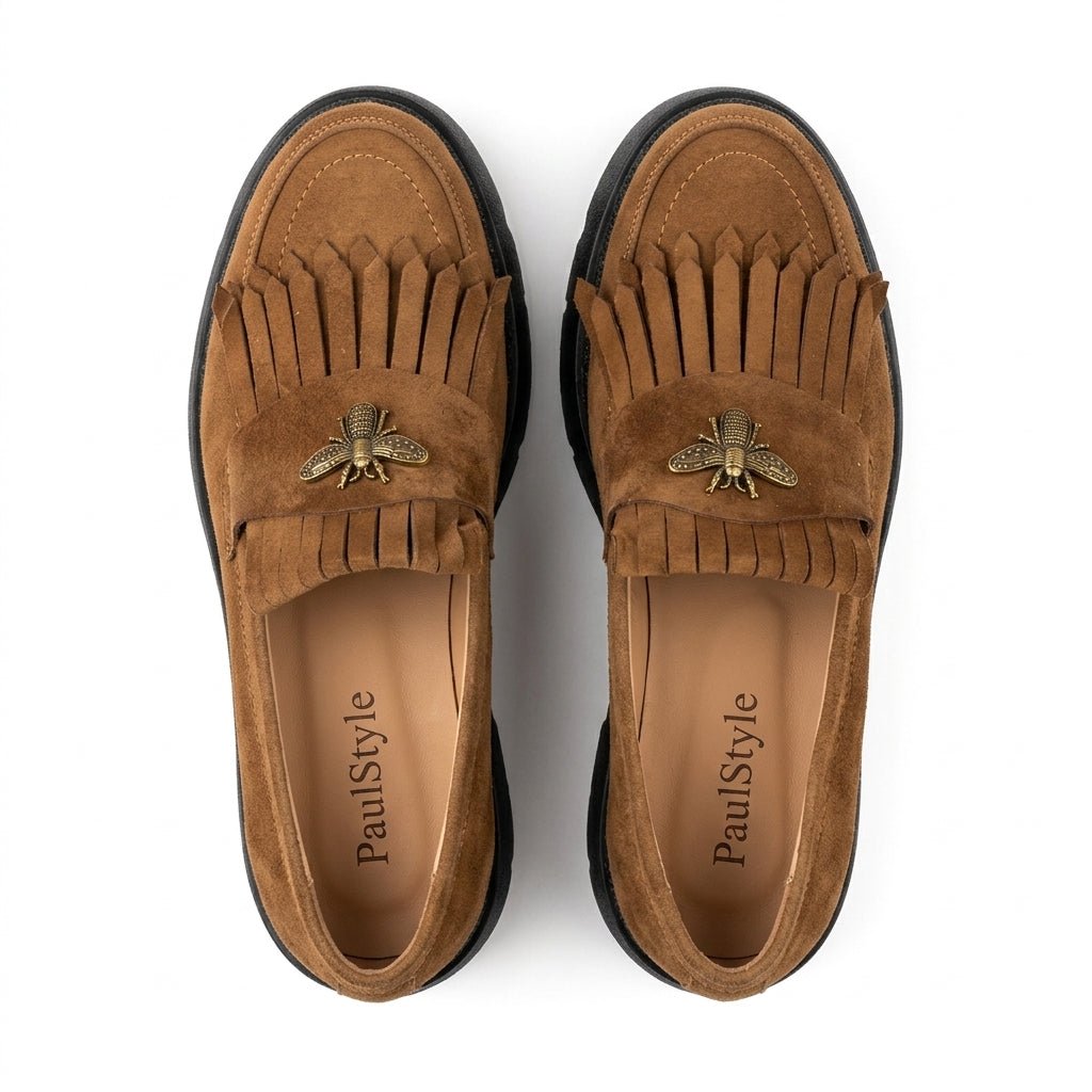 Mocasini dama maro - velur T.N 231, din piele naturala - Paul Style