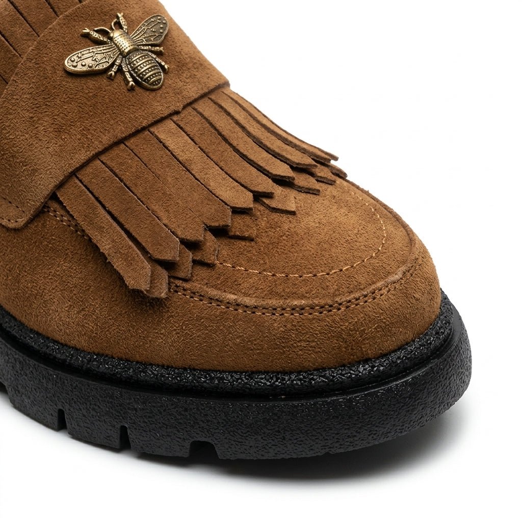 Mocasini dama maro - velur T.N 231, din piele naturala - Paul Style