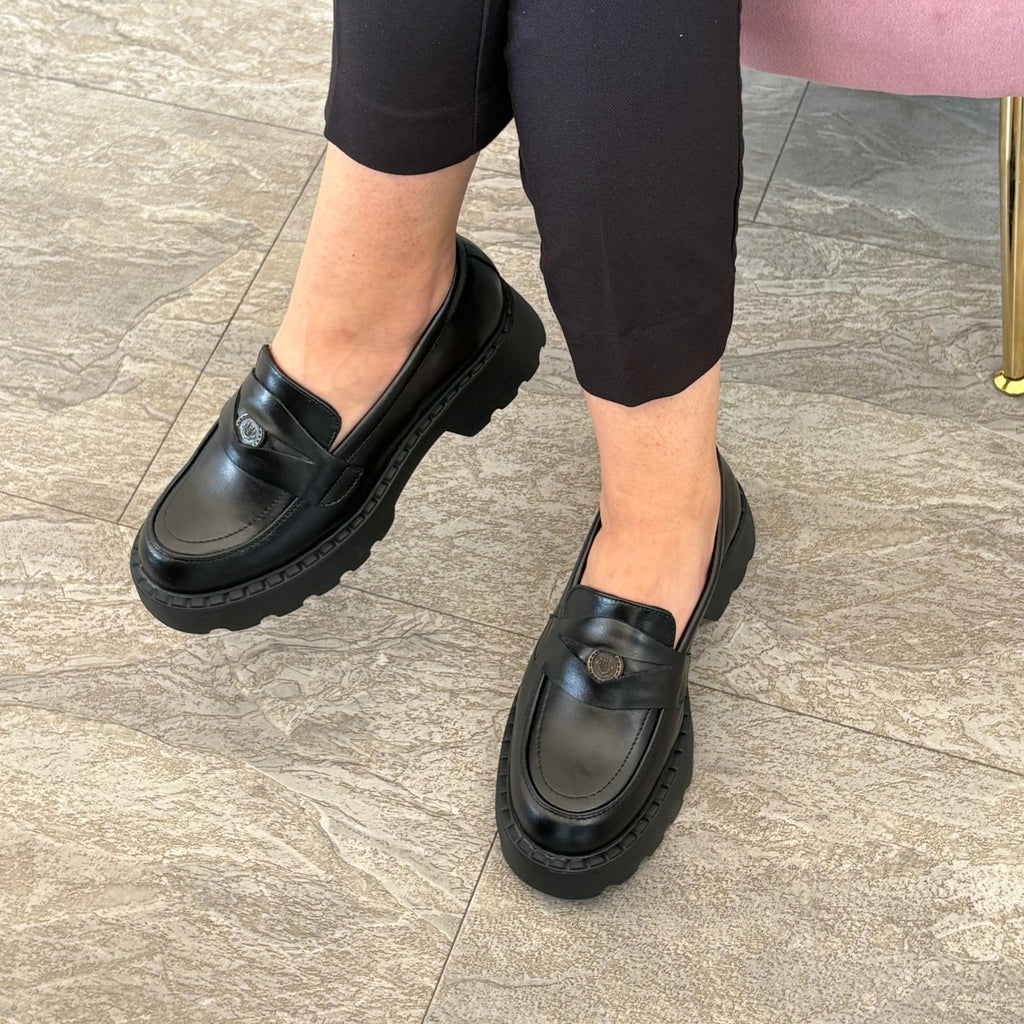 Mocasini dama negri, 129, din piele naturala - Paul Style