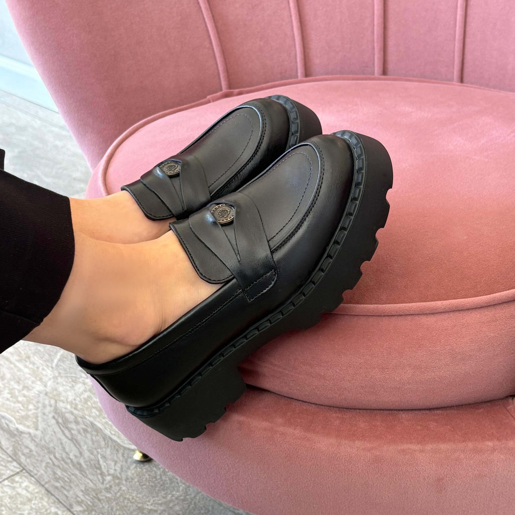 Mocasini dama negri, 129, din piele naturala - Paul Style