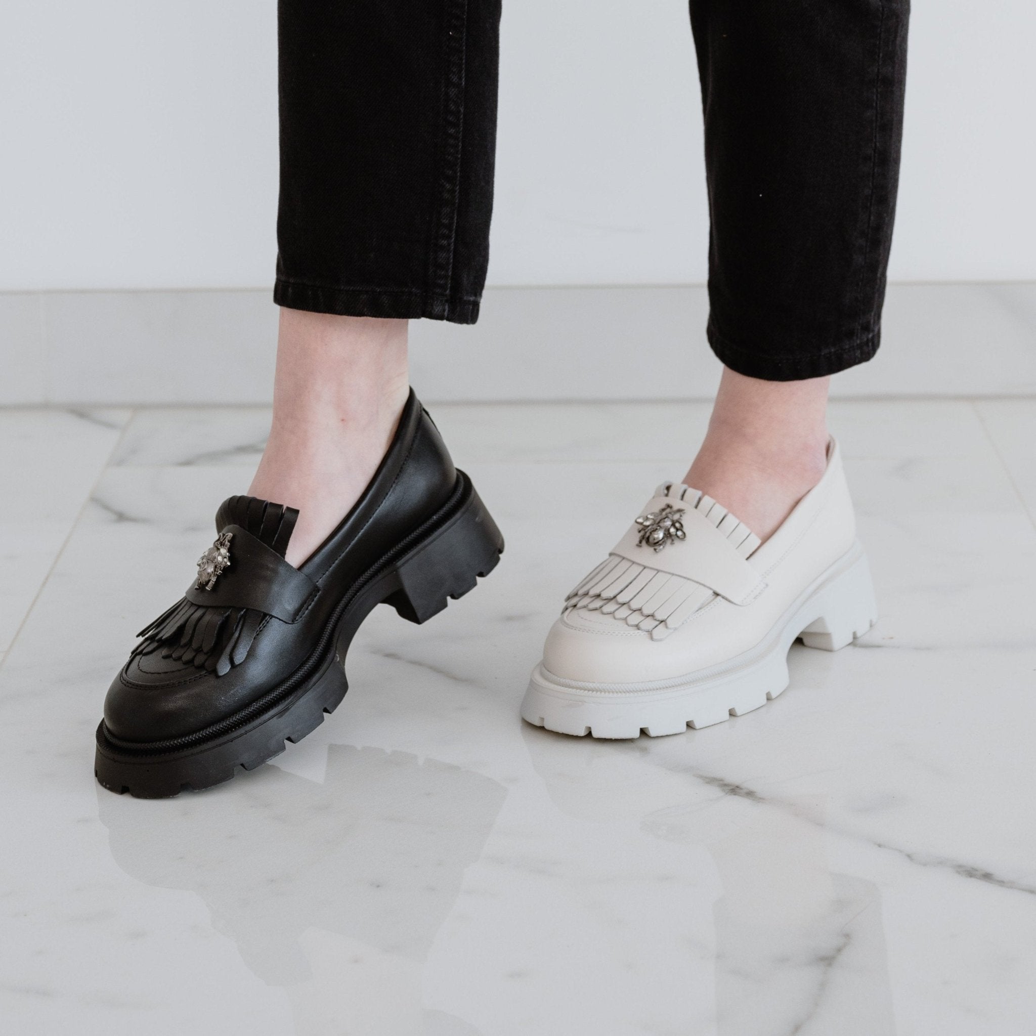 Mocasini dama negri, 131, din piele naturala - Paul Style