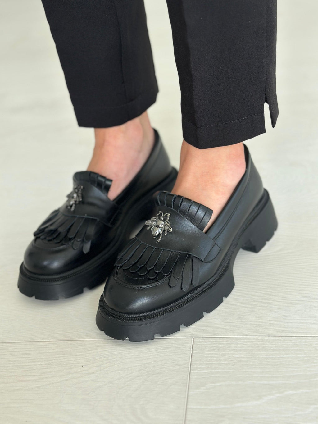 Mocasini dama negri, 131, din piele naturala - Paul Style