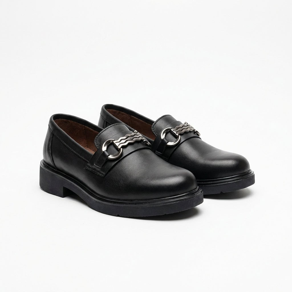 Mocasini dama negri ,A290 - 1, din piele naturala - Paul Style