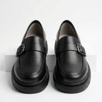 Mocasini dama negri cu catarama, Ionela - 203, din piele naturala - Paul Style