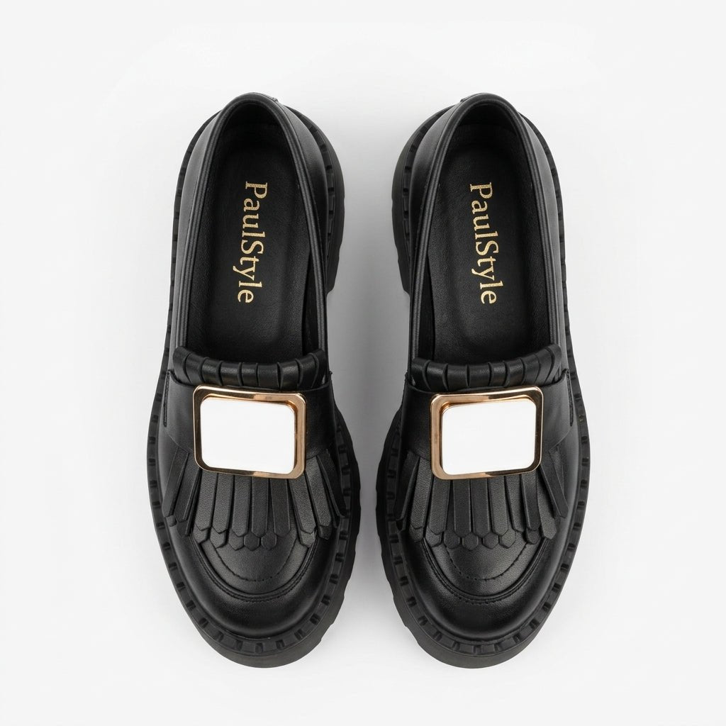 Mocasini dama negru, 139, din piele naturala - Paul Style