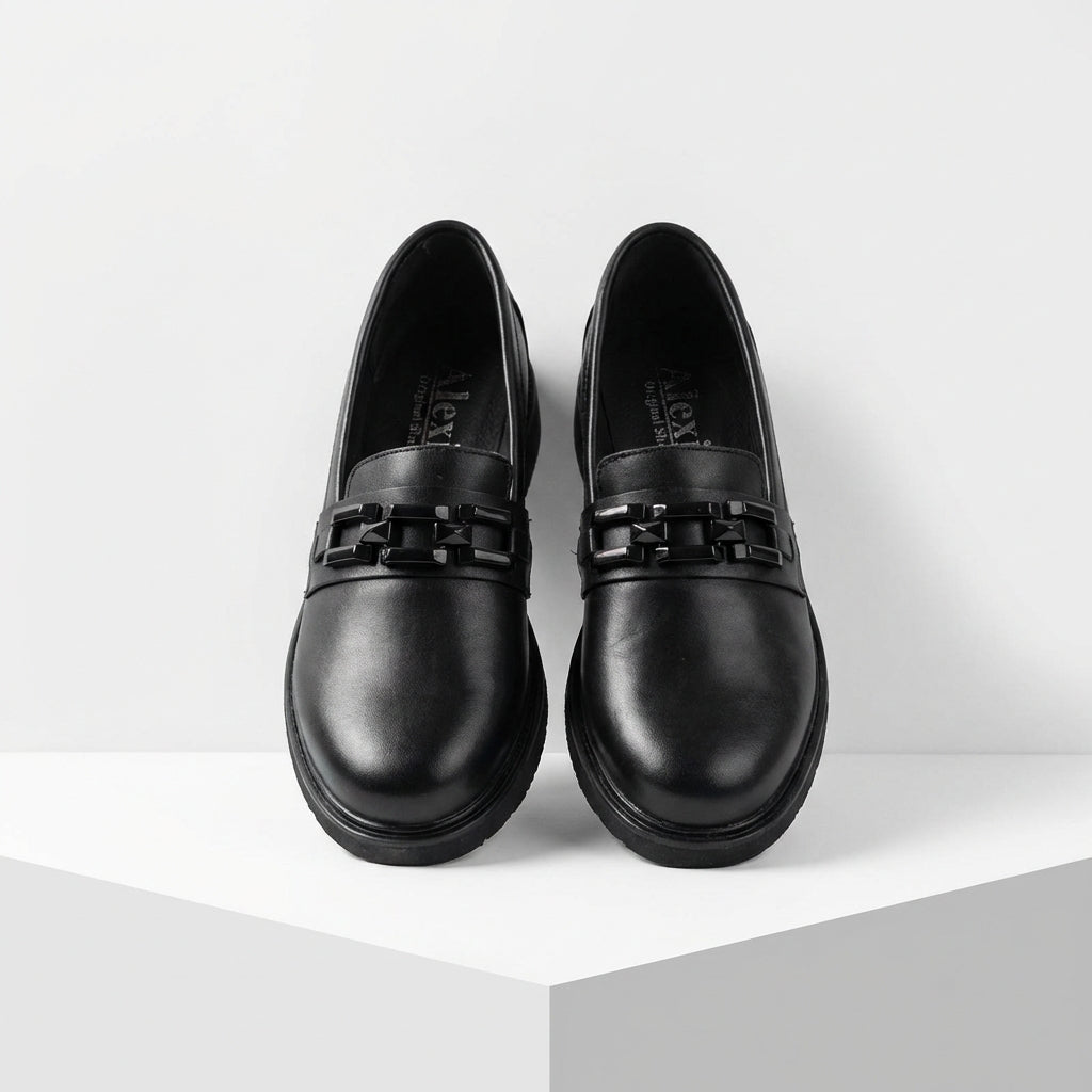 Mocasini dama negru, A - 290, din piele naturala - Paul Style