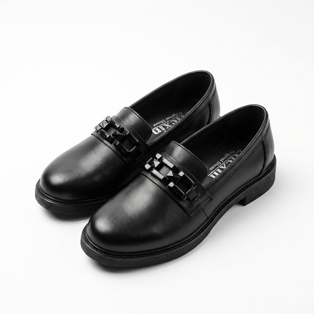 Mocasini dama negru, A - 290, din piele naturala - Paul Style