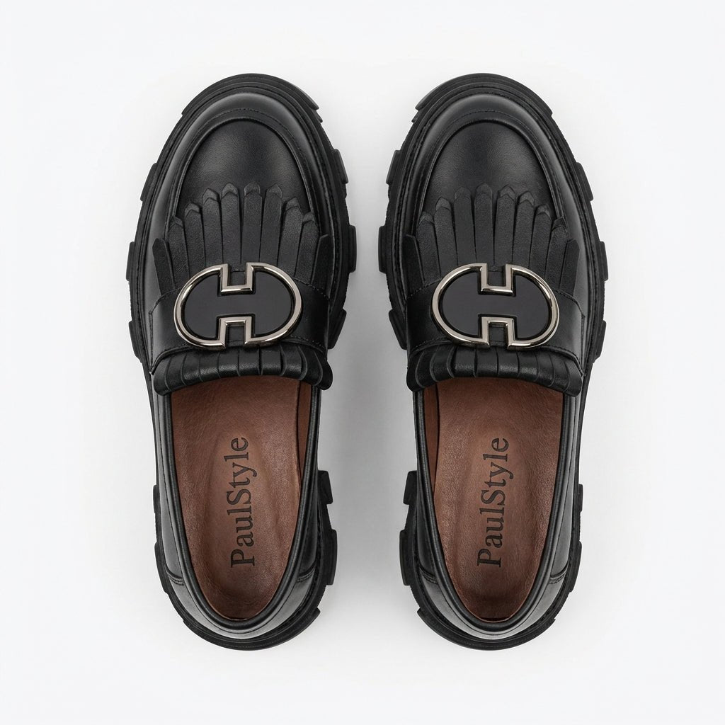 Mocasini dama negru, A - 293 - 1, din piele naturala - Paul Style