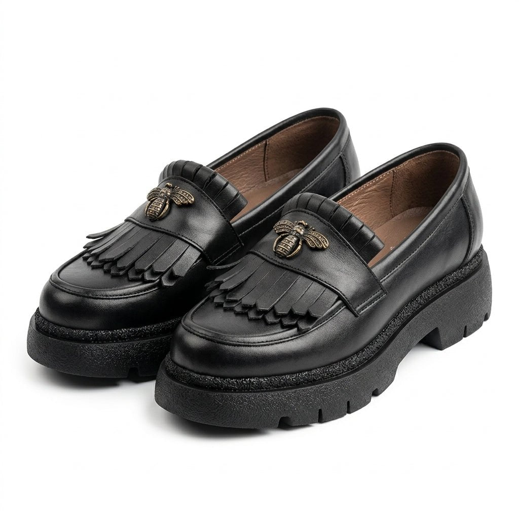 Mocasini dama negru, A - 293 - 3, din piele naturala - Paul Style