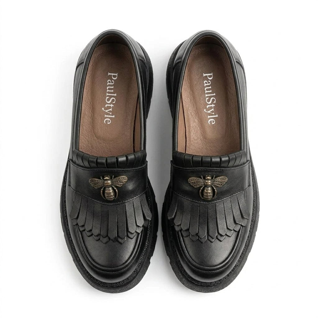 Mocasini dama negru, A - 293 - 3, din piele naturala - Paul Style
