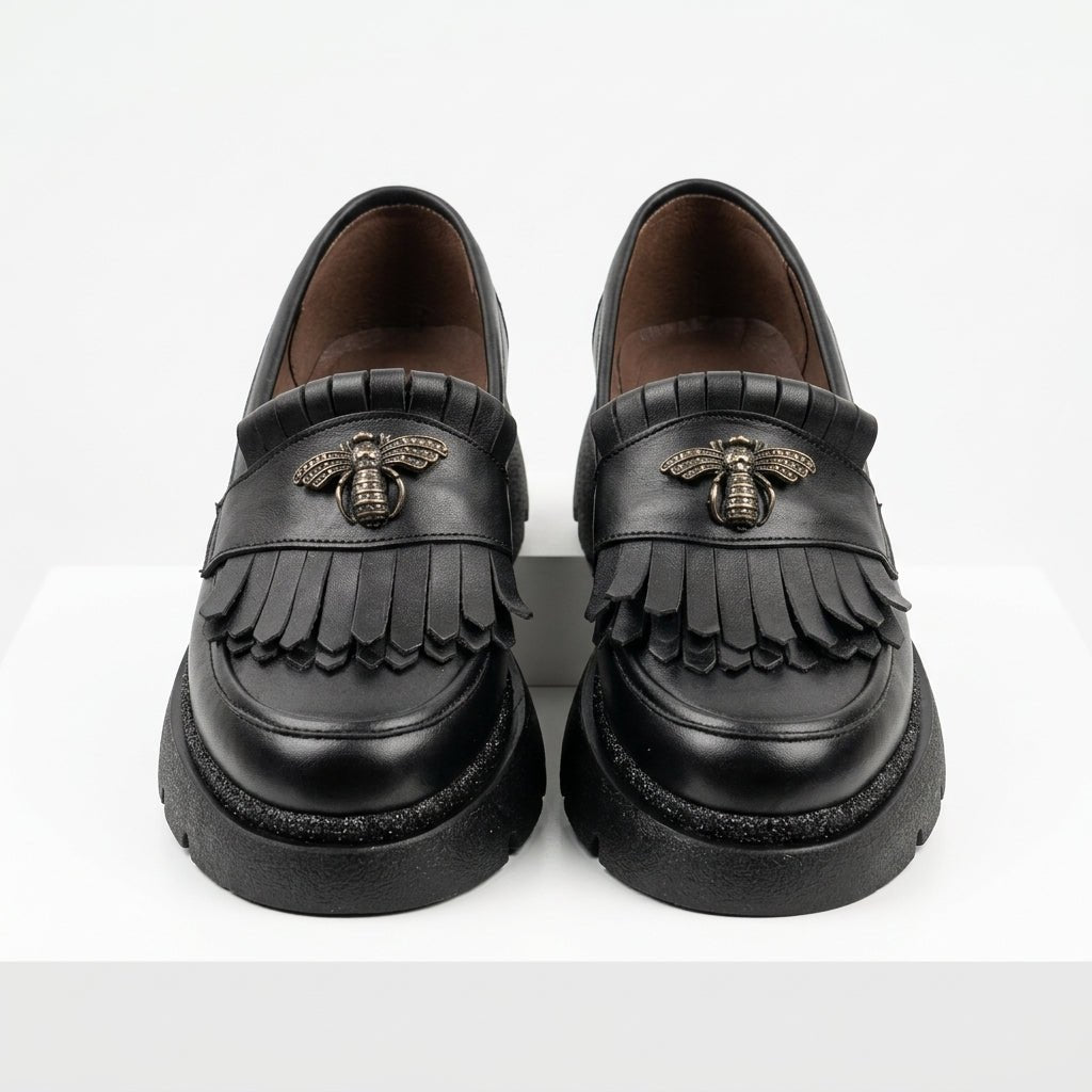 Mocasini dama negru, A - 293 - 3, din piele naturala - Paul Style