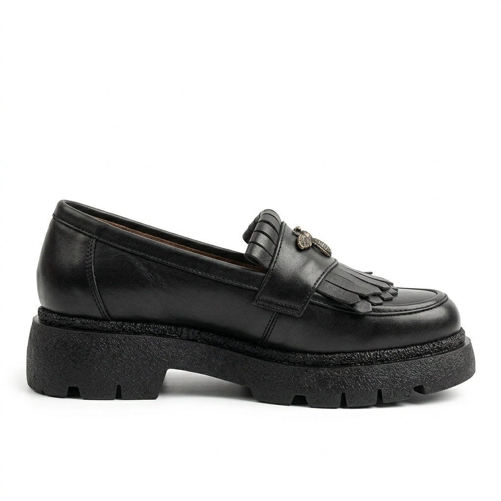 Mocasini dama negru, A - 293 - 3, din piele naturala - Paul Style