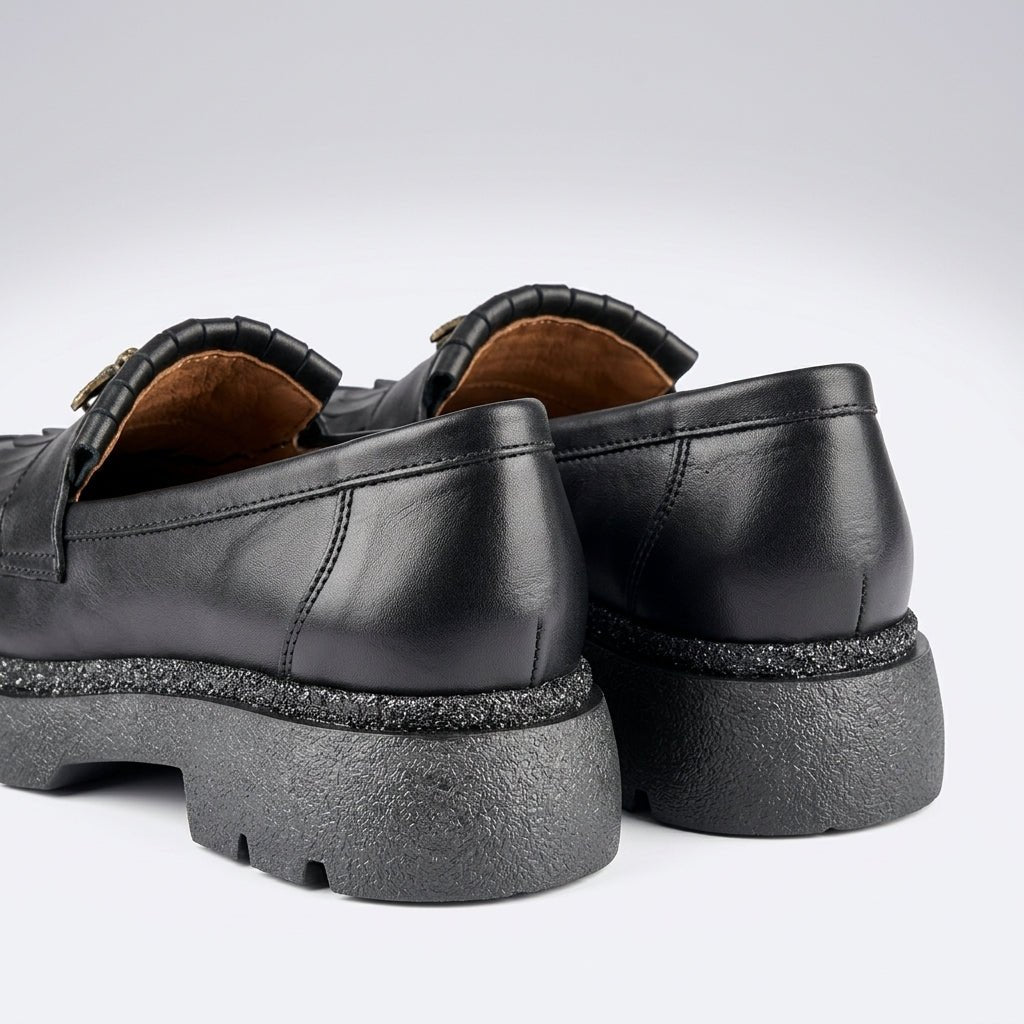 Mocasini dama negru, A - 293 - 3, din piele naturala - Paul Style