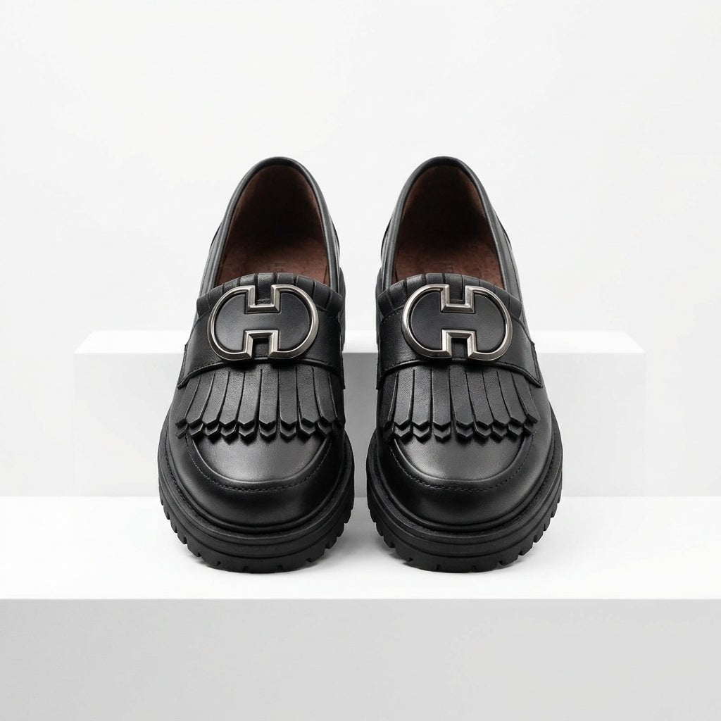 Mocasini dama negru, A - 293, din piele naturala - Paul Style