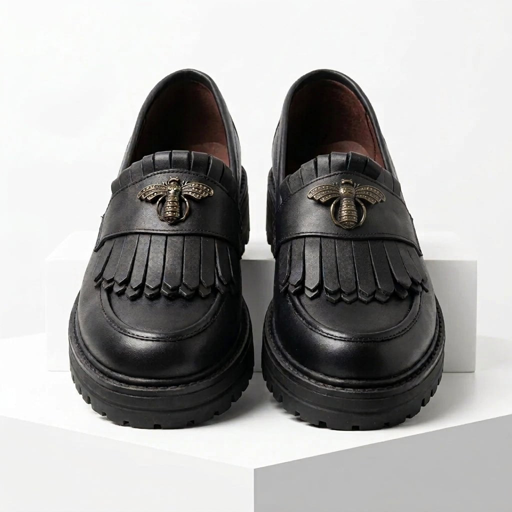 Mocasini dama negru, A - 293 - Florenta, din piele naturala - Paul Style