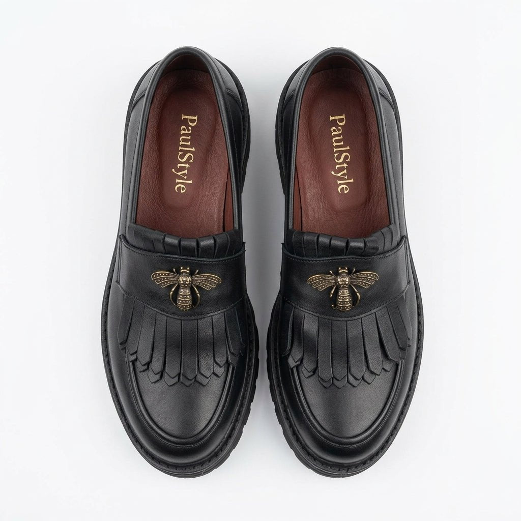 Mocasini dama negru, A - 293 - Florenta, din piele naturala - Paul Style