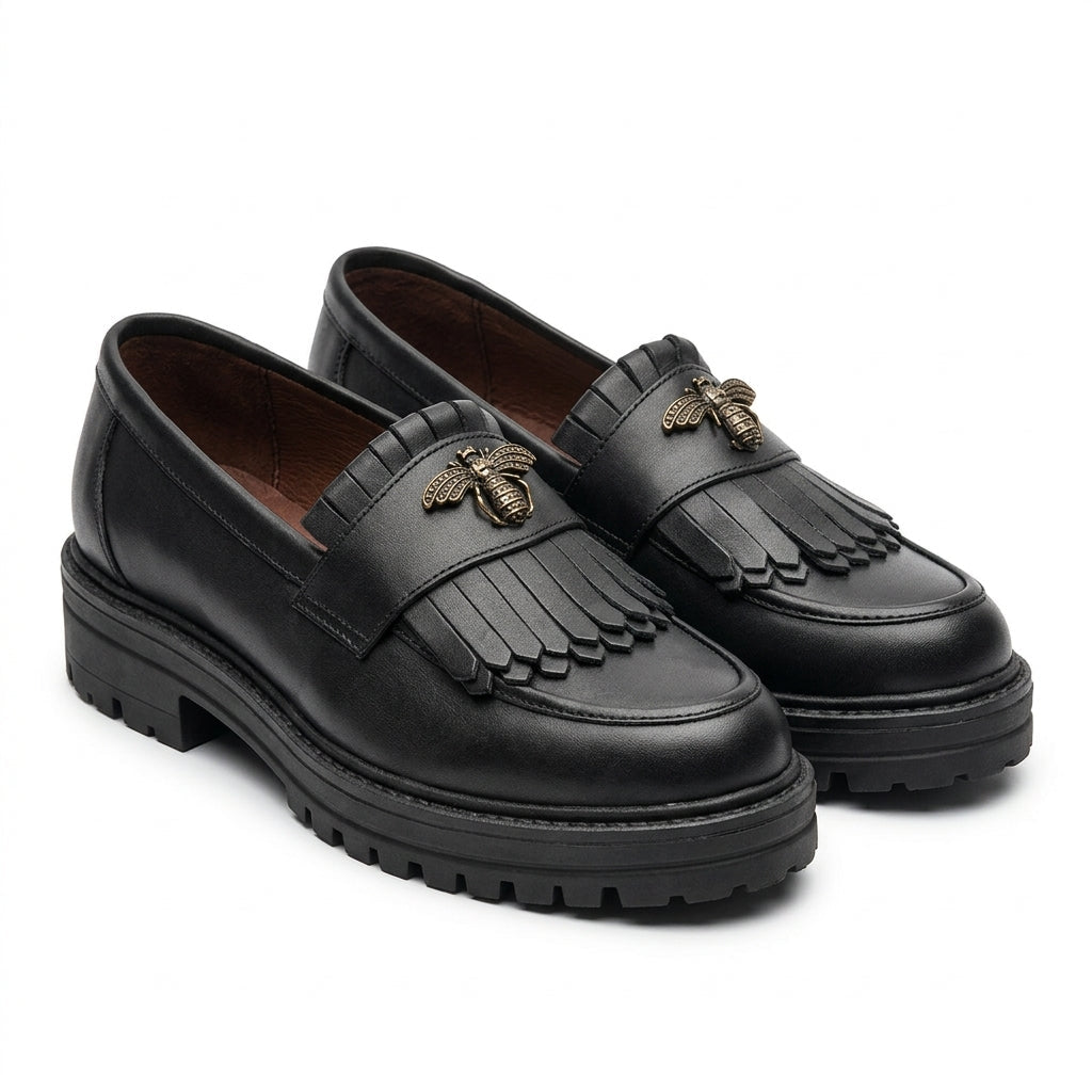 Mocasini dama negru, A - 293 - Florenta, din piele naturala - Paul Style