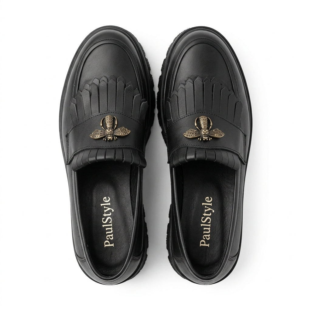 Mocasini dama negru, A - Miranda, din piele naturala - Paul Style