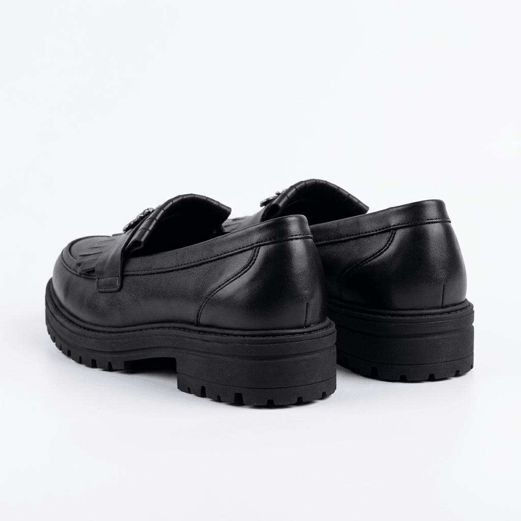 Mocasini dama negru, B - Florenta, din piele naturala - Paul Style