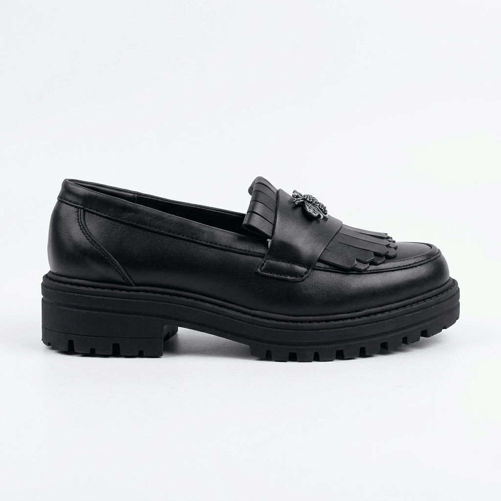 Mocasini dama negru, B - Florenta, din piele naturala - Paul Style