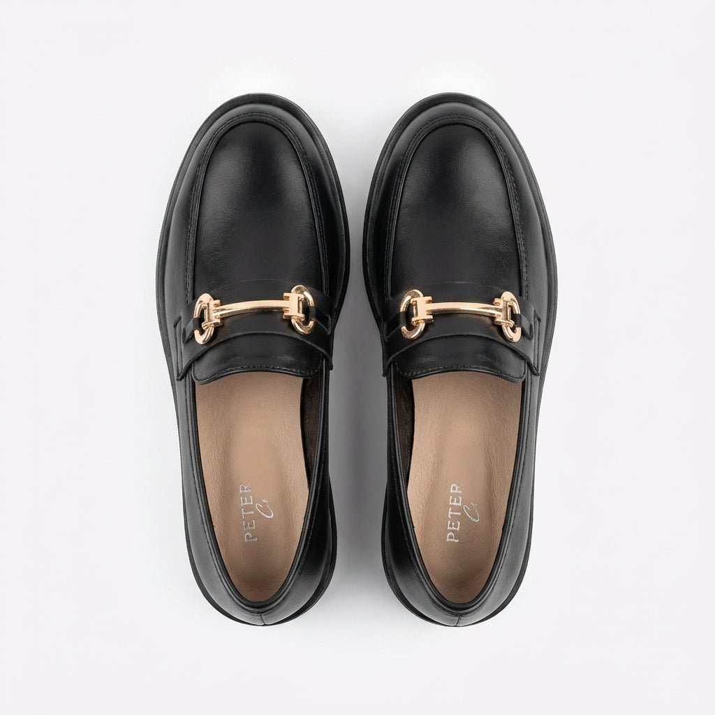 Mocasini dama negru, Diana - 230, din piele naturala - Paul Style