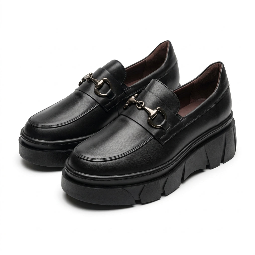 Mocasini dama Negru, Odesa, din piele naturala - Paul Style