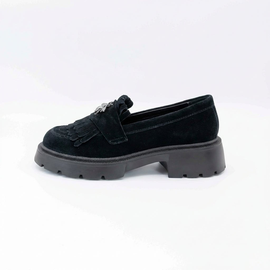 Mocasini dama negru velur, 131, din piele naturala - Paul Style