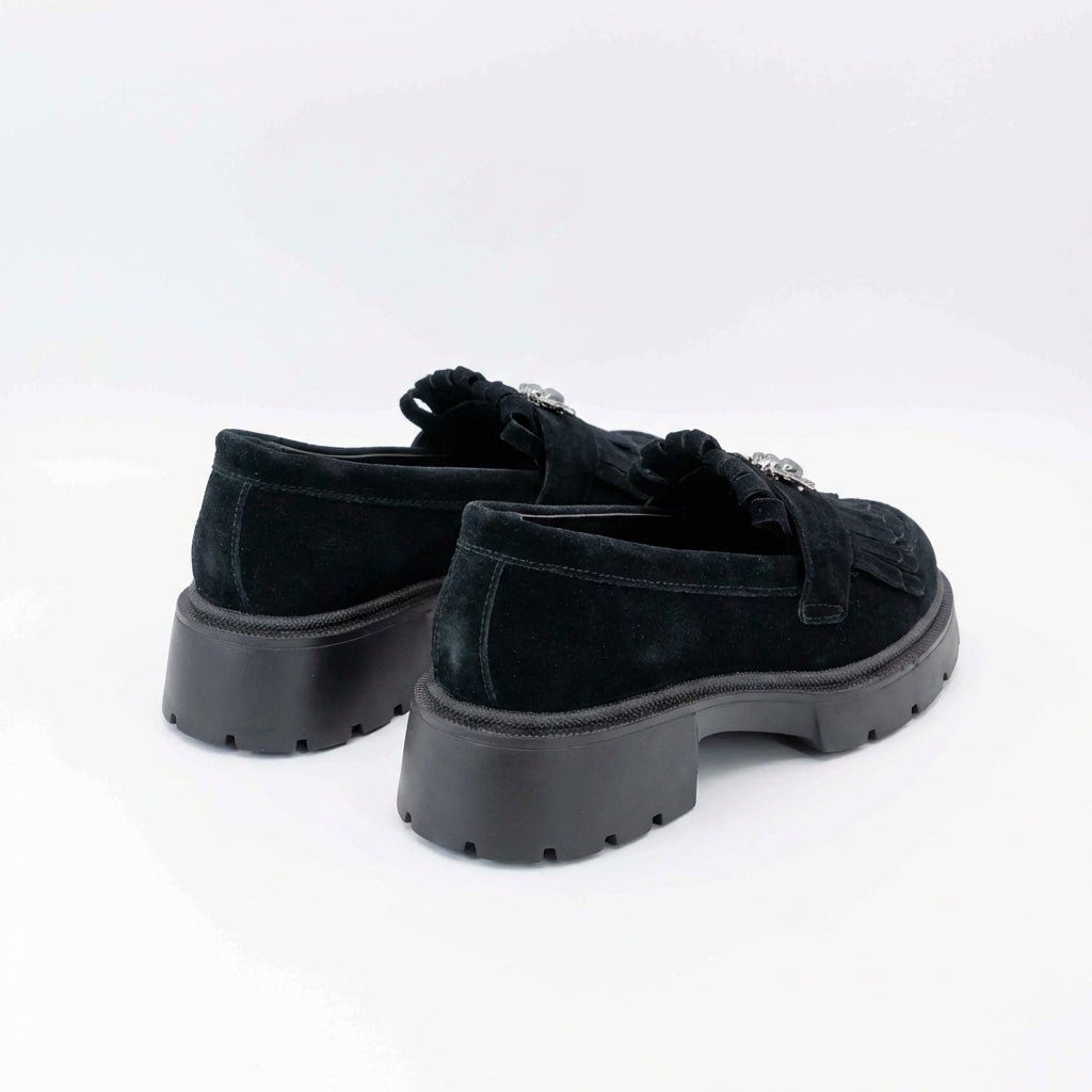 Mocasini dama negru velur, 131, din piele naturala - Paul Style